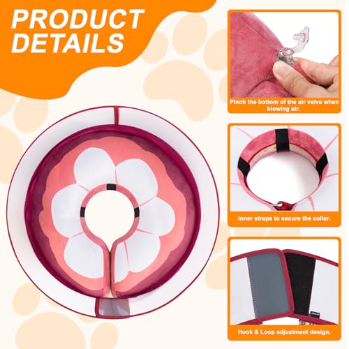 Inflatable Dog Cone Collar for Large Medium Small Dogs (Mangosteen / Small)