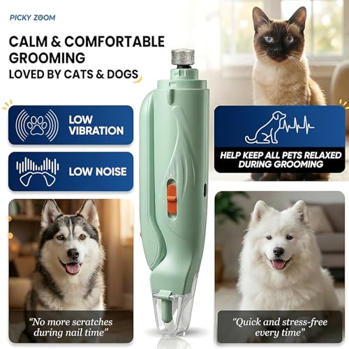 2-in-1 Dog & Cat Nail Clippers and Grinder with LED Light (Green)