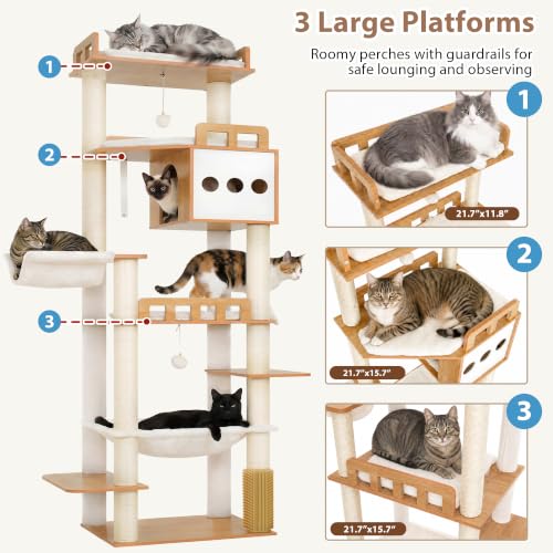 Modern Cat Tree (76 inches / Walnut)