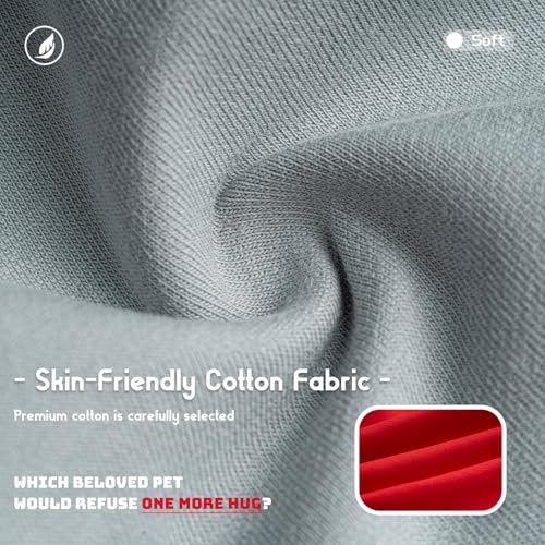 Dog Shirts Breathable Cotton Stretchy (Sunny Red & Smoky Blue / XS-(2~4lb) | Chest(~11"))