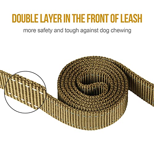 No Pull Dog Leash with Handle for Medium Large Dogs (Brown / 6FT)