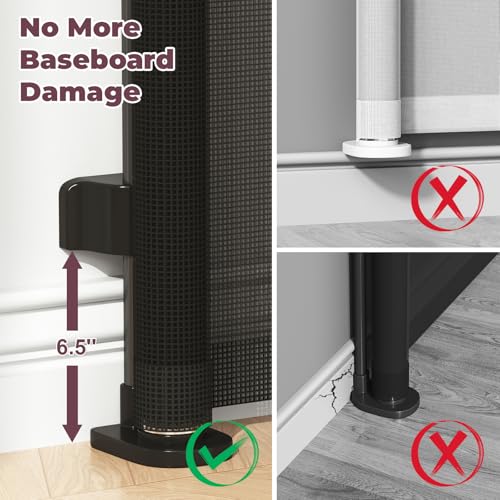 Retractable Baby Gates 2 Pack (Black / 34" Tall x 55" Wide (2Pack))