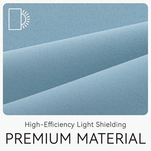 Self Adhesive Blackout Curtains (Lake Blue / 59"W x 96"L (Pack of 1))