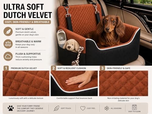 Dog Car Seat for Small (Black/Brown)
