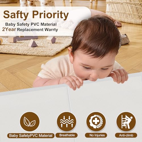 150 inch Reinforced Retractable Baby Gates 34 inch Tall (White / 34" Tall x 150" Wide)