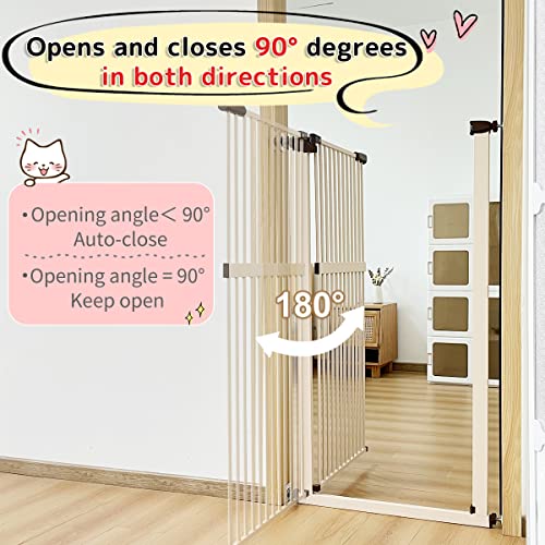 61.02" Extra Tall Pet Gate for Cat Dog 63.39" (61.02" H-cream / 63.39"-67.90" W)