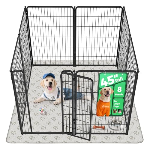 Homeplus Indoor Dog Playpen with Washable Pee Pad (Black / 45"H)