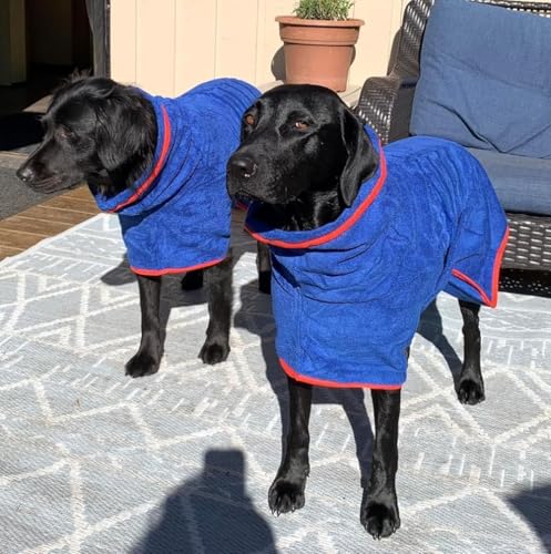 Dog Bathrobe Towel Dog Drying Coat Microfiber Absorbent Fast Drying Robes (Purple / X-Large)