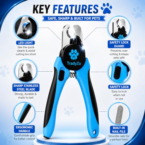 LED Dog Nail Clippers with Light