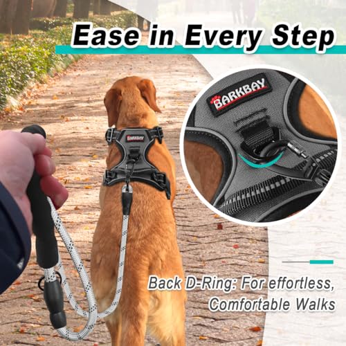 Dog Harness for Large Dog No Pull 2 Leash Clips Dog Vest (X-Large / Dark Grey)