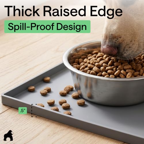Waterproof Dog Food Mat (Gray / 16" x 10")
