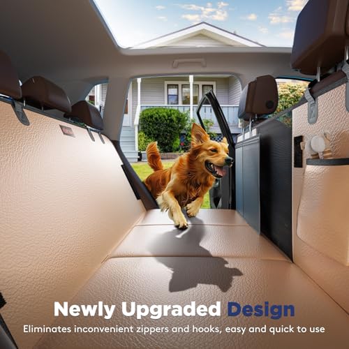 Dog Car Seat Cover for Back Seat (Brown / For Cars/ SUV/ Small Truck)