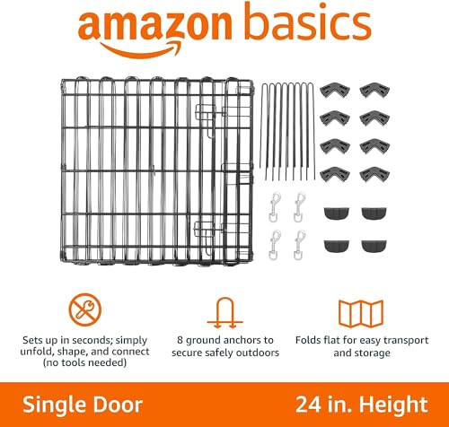 Foldable Octagonal Metal Exercise Pen for Dogs (Single Door)