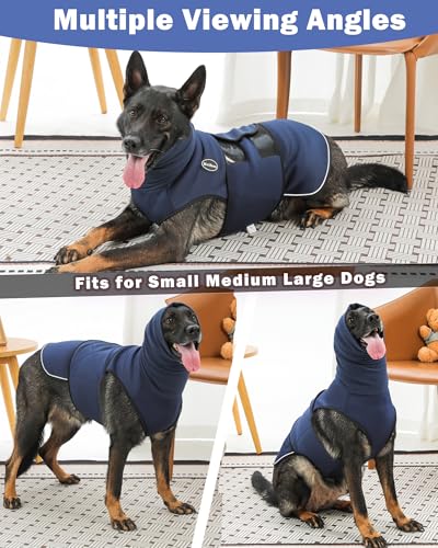 Dog Anxiety Vest with Hood (Medium / Dark Blue)