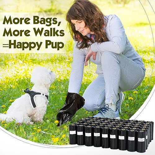 Dog Poop Bags Rolls (Black / 20 Count (Pack of 57))