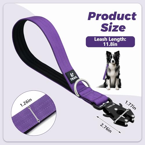 14 Inch Traffic Dog Leash for Large Dogs (Purple)
