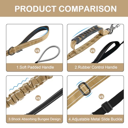 Tactical Dog Leash Heavy Duty (Khaki)