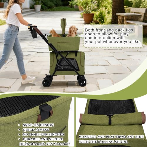 Double Pet Stroller (Green)
