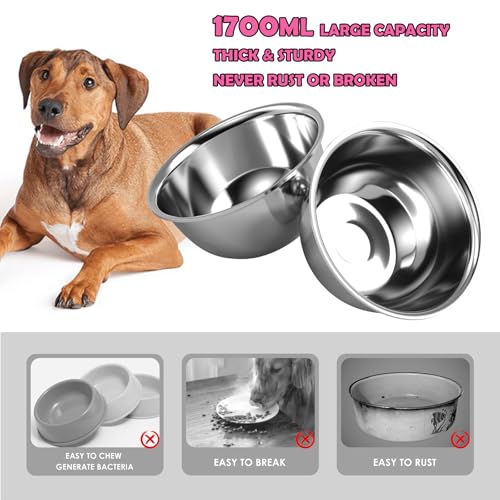 Raised Dog Bowl Stand for Large Medium Dogs (Height-10inch / Pink-L)
