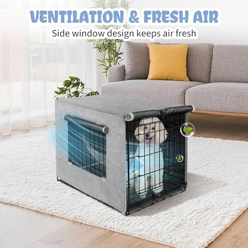 Dog Crate Cover (36.6"L x 23.0"W x 24.8"H / Grey)