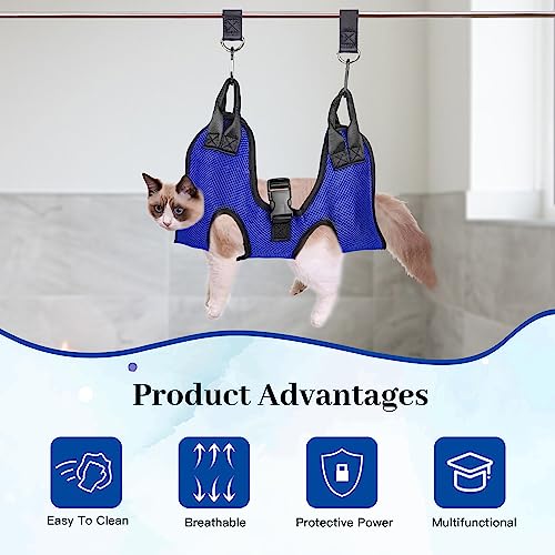 Cat Grooming Hammock Kit (XS (12 LB Max) / Blue)