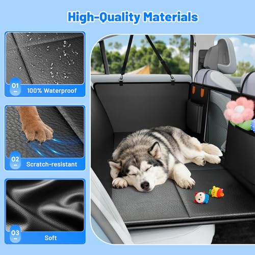 Dog Car Seat Cover for Back Seat (Matte Black / L - For Cars/SUV/ Sedans/MPV)