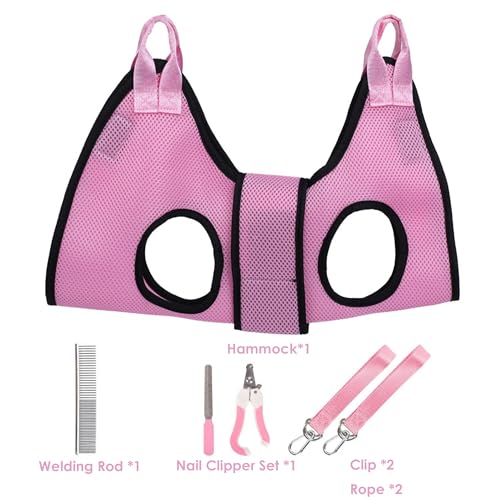 Dog Grooming Hammock (L / Pink)