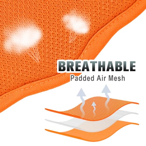 No Pull Dog Harness Large Reflective Dog Harness with Front Clip and Easy Control Handle for Walking Training Running with ID tag Pocket (Orange / Small)