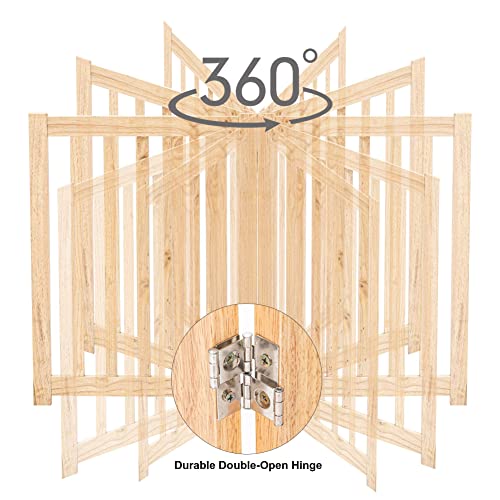 Wooden Free Standing Dog Gate 80" W x 24" H (Natural / 80"W x 24"H)