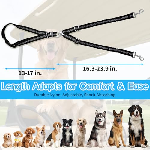 Golf Cart Dog Seat Leash & Safety Harness (Double Dog)