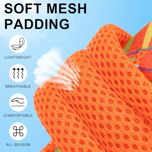 Small Dog Harness and Leash Set (Mix Orange / S: Chest 17.5"-22")