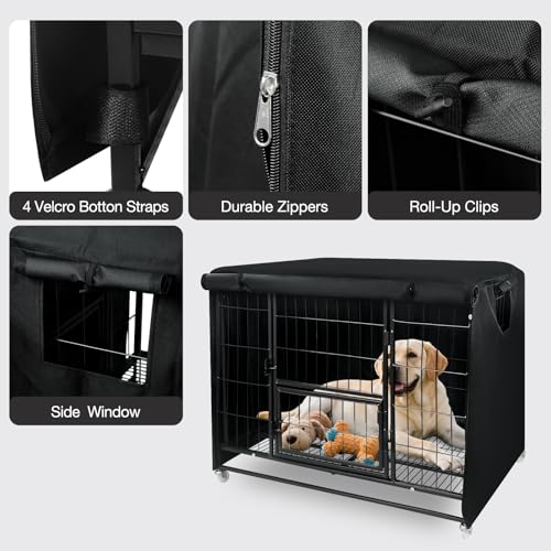 48 Inch Dog Crate Cover for Heavy Duty Dog Cages 900D Oxford Fabric (48"L x 31"W x 34"H)