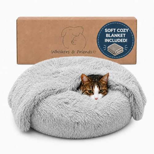 Cat Beds for Indoor Cats & Small Dog (Light Grey-C / 23.00" x 23.00" x 7.00")