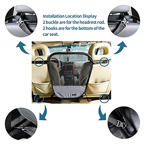Dog Car Barrier Vehicle Pet Barrier Backseat Mesh Dog Car Divider Net with Adjusting Rope and Hook Suitable for SUV Pickup and Small Cars (Medium)