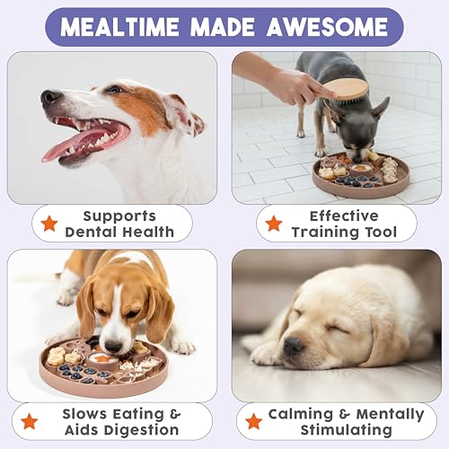 Charcuterie Dog Lick Mat for Slow Feeding & Anxiety (Misty Blue)