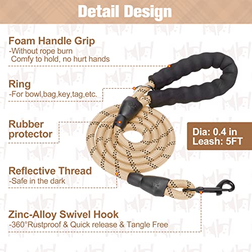 Large Dog Harness and Leash Set (X-Large(Chest Girth 20" - 23") / Beige)