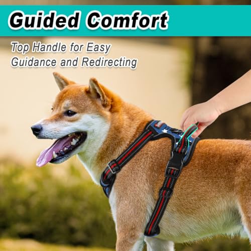 Dog Harness for Large Dog No Pull 2 Leash Clips Dog Vest (X-Large / Star)