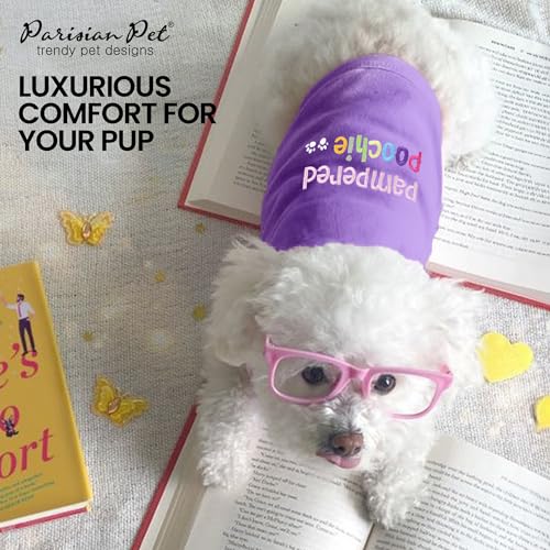 Dog Shirt 100% Cotton Shirts for Small Dogs (Extra Extra Small / Pampered Poochie)