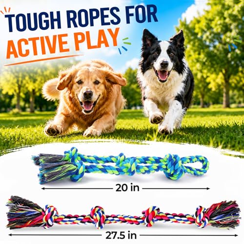Tough Dog Rope Toys for Aggressive Chewers (Colorful)