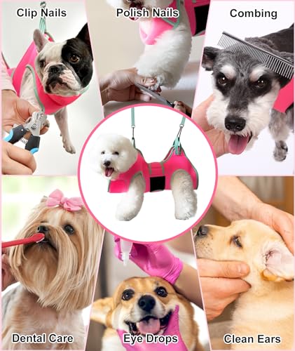 Dog Grooming Hammock (Small 14-30LB/Pink)