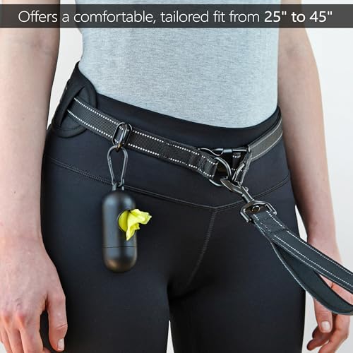 Waist Leash for Dog Walking (Black / Iron Grey)