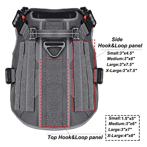 Tactical Dog Harness for X (X-Large (Pack of 1) / Grey)