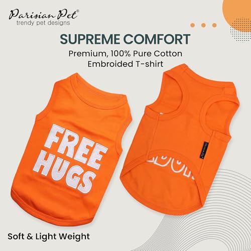 Dog Shirt 100% Cotton Free Hugs Shirts for Small Dogs (Extra Small / Free Hugs)