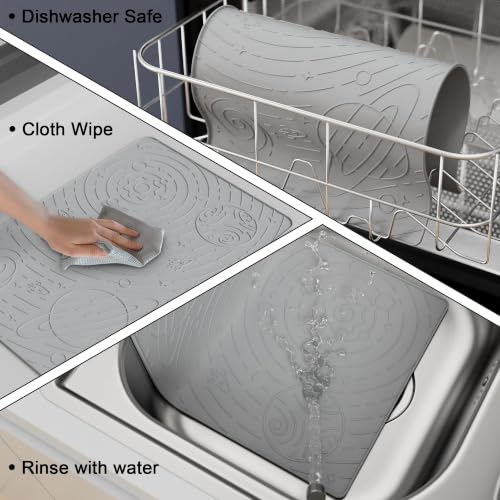 Galaxy Pet Feeding Mat (18.9"L x 11.8"W / Ash Light Grey)