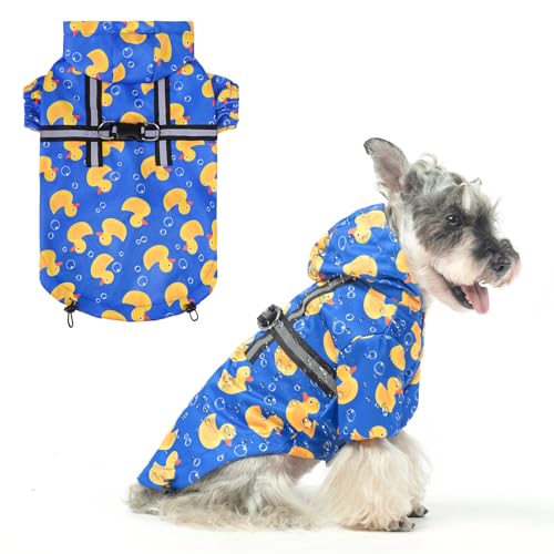 Dog Raincoats for X (Duck Blue / XS(Back 10.5", Chest 16.9", Neck 12"))