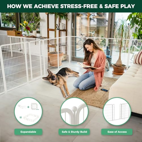 Homeplus Indoor Dog Playpen (White / 45"H)