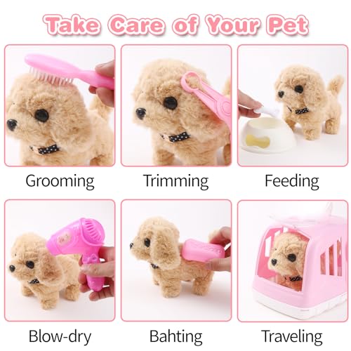 14PCS Dog Toys for Kids (Pink)