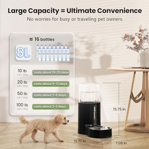 Gravity Dog Water Bowl Dispenser (Black / 8L)
