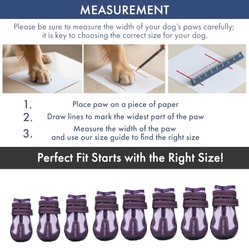 365 Dog Shoes (365 Purple / Size 3: 2"x2.36"(W*L) (Pack of 4))