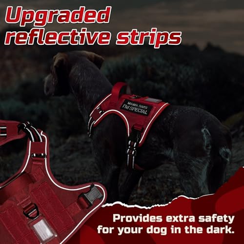Tactical Dog Harness for Medium (Red / Medium)